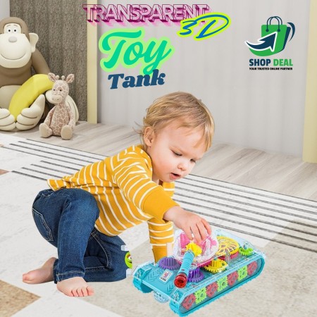 Transparent 3D Toy Tank (৩টি ব্যাটারি ফ্রি)