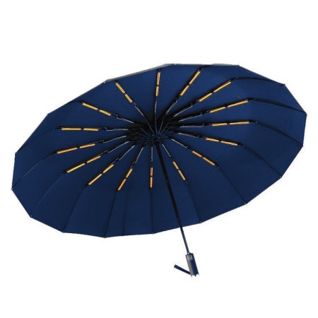 Premium Auto-Open 16 Ribs Wind Resistant Umbrella (Blue)