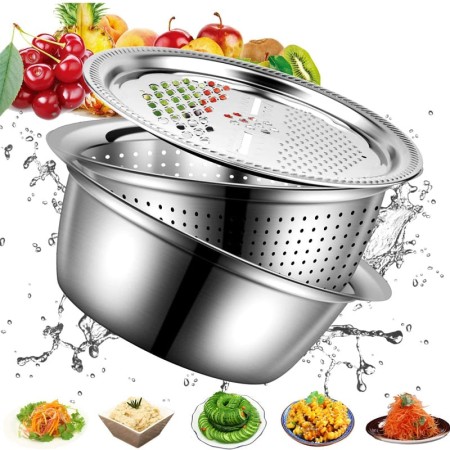 3 in 1 Vegetable Cutter with Drain Basket