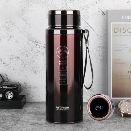 Smart Led Display Flask (750ML-Maroon)